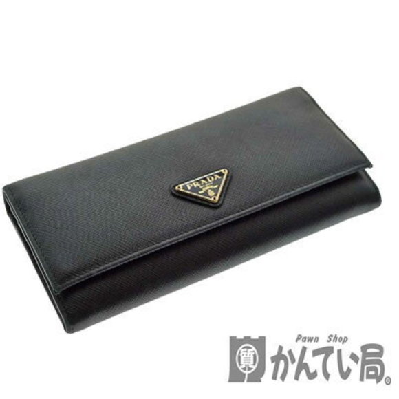 PRADA Long Wallet Saffiano Leather Black - Picture 1 of 15